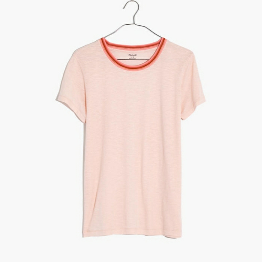 Madewell Cotton Ringer Tee in Lucid Pink